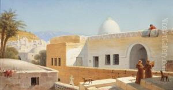 Vue De Jerusalem Oil Painting by Prosper-Georges-Antoine Marilhat