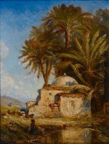 Tomb Of A Sheik Oil Painting by Prosper-Georges-Antoine Marilhat