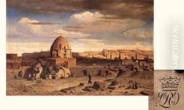La Necropole Du Caire Oil Painting by Prosper-Georges-Antoine Marilhat