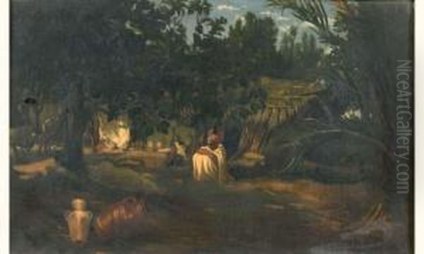 La Sieste Oil Painting by Prosper-Georges-Antoine Marilhat