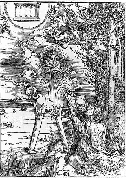 St.John Swallowing Book Presented by Angel Oil Painting by Albrecht Durer