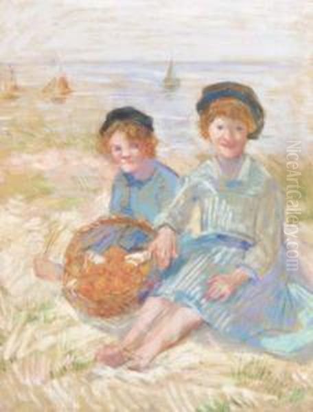 Portrait Of A Young Lady In Evening Wear Oil Painting by Simon Maris