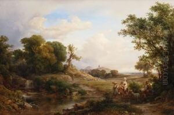 Italienische
 Gebirgslandschaft: Oil Painting by Karl I Marko