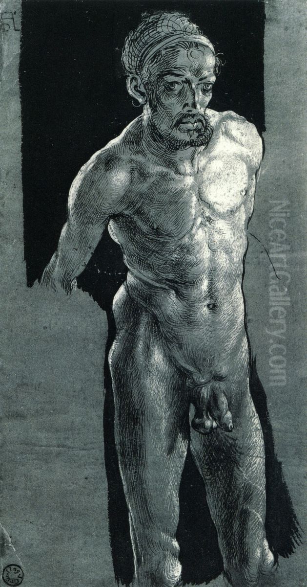 Self-Portrait in the Nude Oil Painting by Albrecht Durer