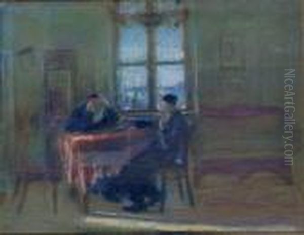 Chess Players Oil Painting by Artur Markowicz