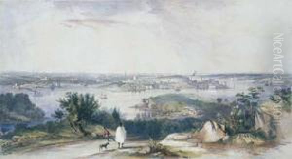 View Of Sydney From St Leonards Oil Painting by Conrad Martens