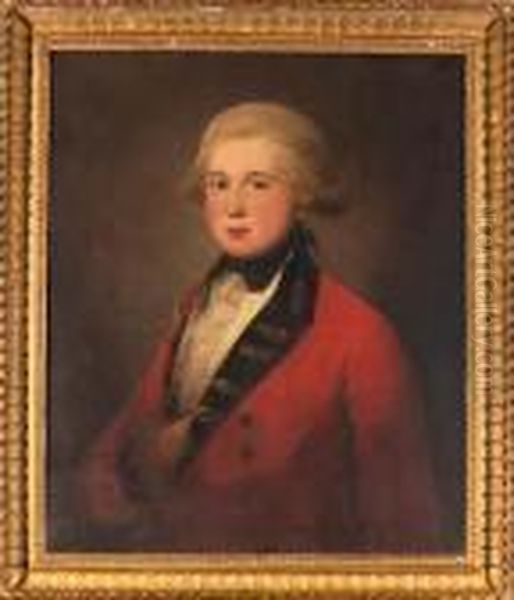 Portrait Of Major John Campbell 
(d.1799), Half-length, In Theuniform Of The Royal Scots Regiment Oil Painting by David Martin