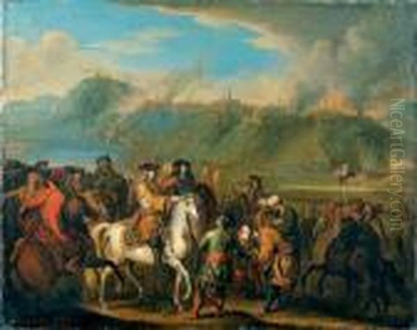 La Reddition Des Turcs A Belgrade Oil Painting by Jean-Baptiste Martin