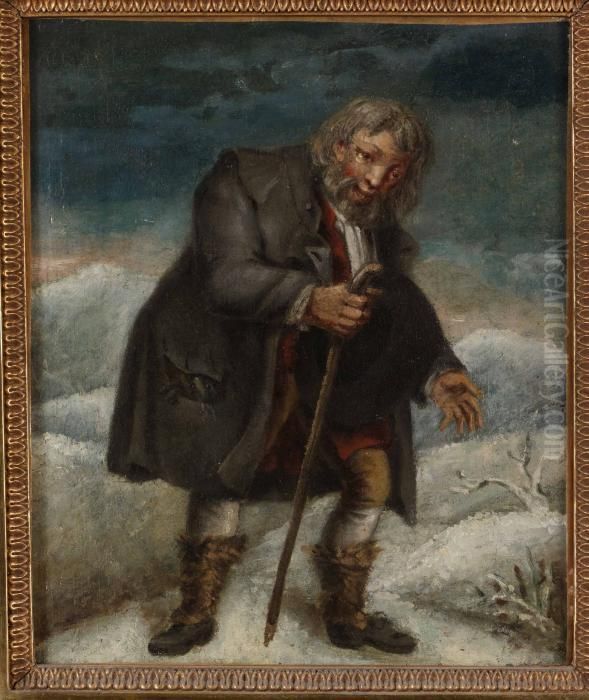 Figur Symboliserande Fattigdomen Oil Painting by Elias Martin