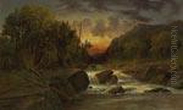 Twilight Stream Oil Painting by Homer Dodge Martin