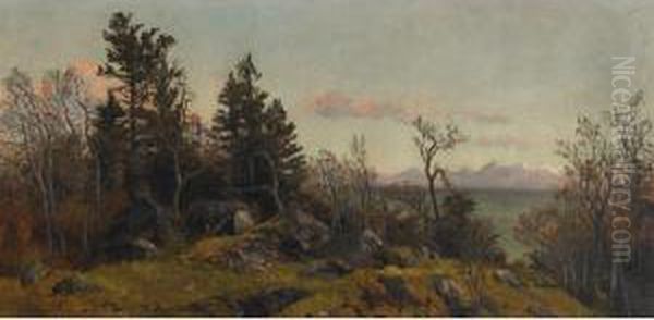 Olympic Mountains, West Coast, B.c. Oil Painting by Thomas Mower Martin