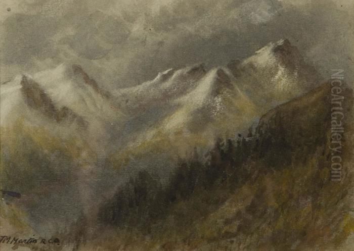 In The Selkirks - Stormy Weather. Oil Painting by Thomas Mower Martin