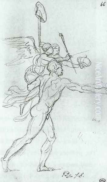 Allegory Of The French People Offering The Crown And Sceptre To The King Oil Painting by Jacques Louis David