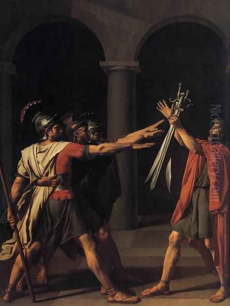 The Oath of the Horatii (detail 1) 1784 Oil Painting by Jacques Louis David