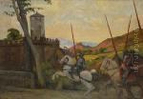 Cavalieri Oil Painting by Filippo Martori Savini