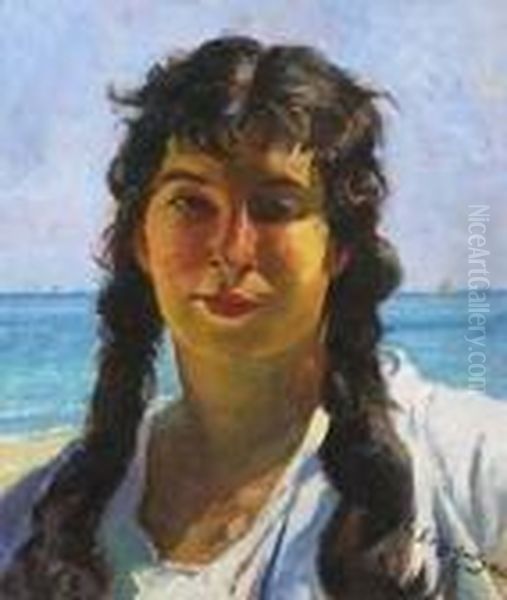 La Zingara Di Castiglioncello Oil Painting by Filippo Martori Savini