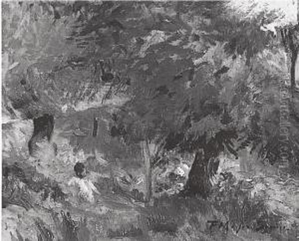 Figure Nel Bosco Oil Painting by Filippo Martori Savini