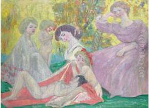 Femmes Au Jardin Oil Painting by Jacqueline Marval