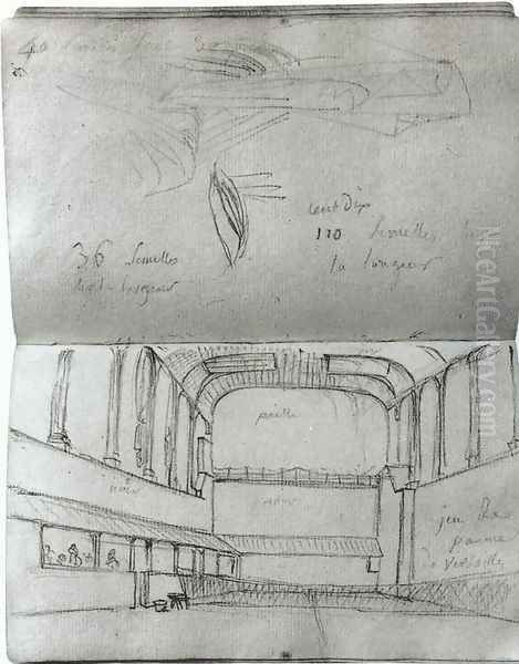 View of the interior of the tennis court Oil Painting by Jacques Louis David