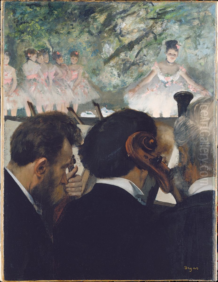 Orchestra Musicians Oil Painting by Edgar Degas
