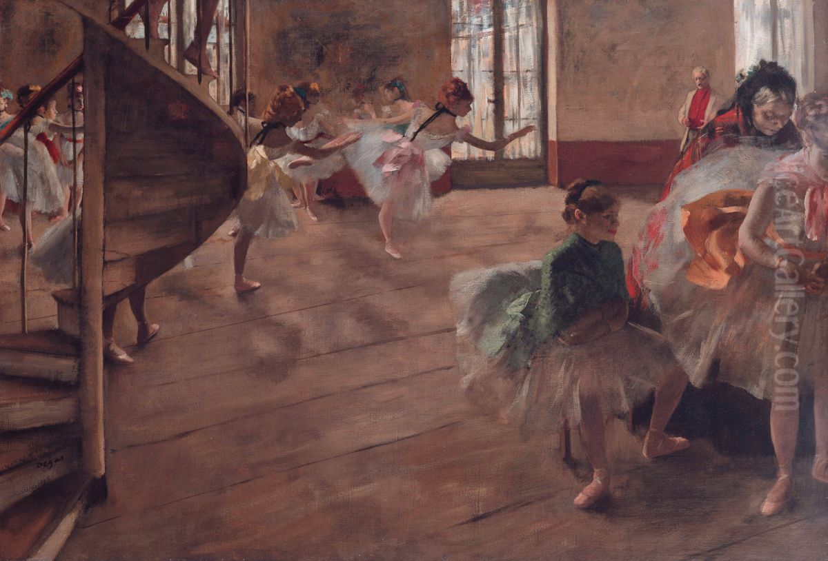 Ballet Rehearsal Oil Painting by Edgar Degas