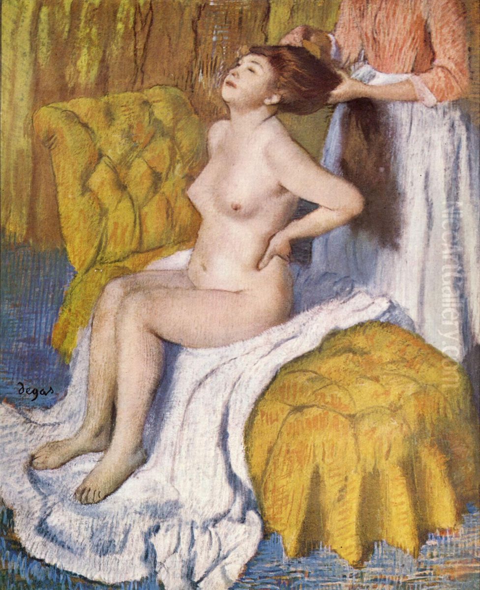 Woman Having Her Hair Combed Oil Painting by Edgar Degas