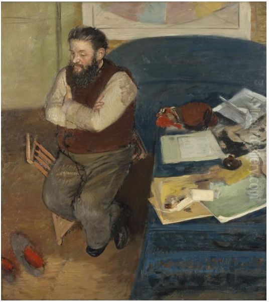 Diego Martelli Oil Painting by Edgar Degas