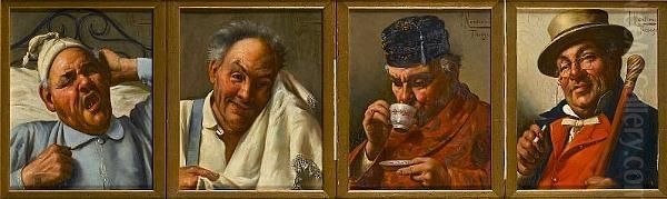 Ready For Work Oil Painting by Pompeo Massini