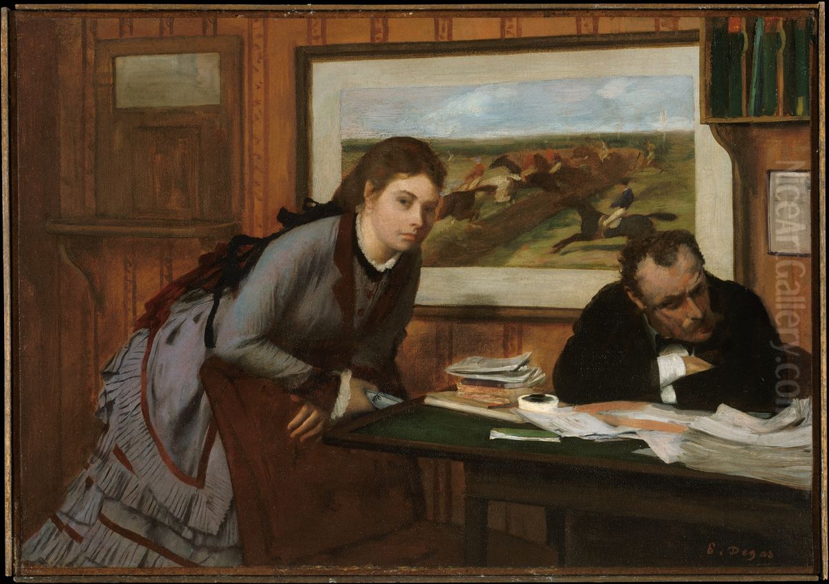 Sulking Oil Painting by Edgar Degas