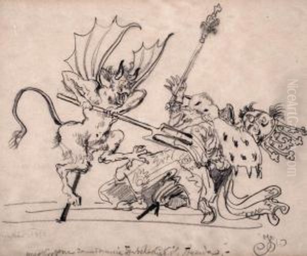 Rysunek Olowkiem Oil Painting by Jan Matejko