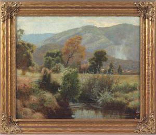 Mountain Landscape Oil Painting by John Robert Mather