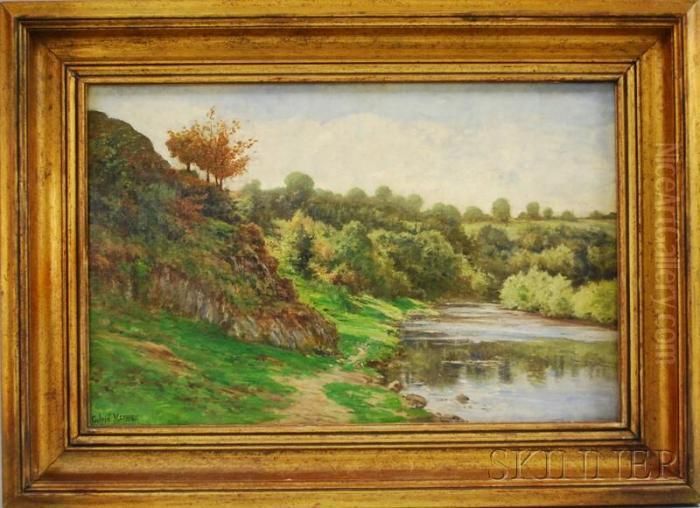 On The Riverbank Oil Painting by Gabriel Mathieu