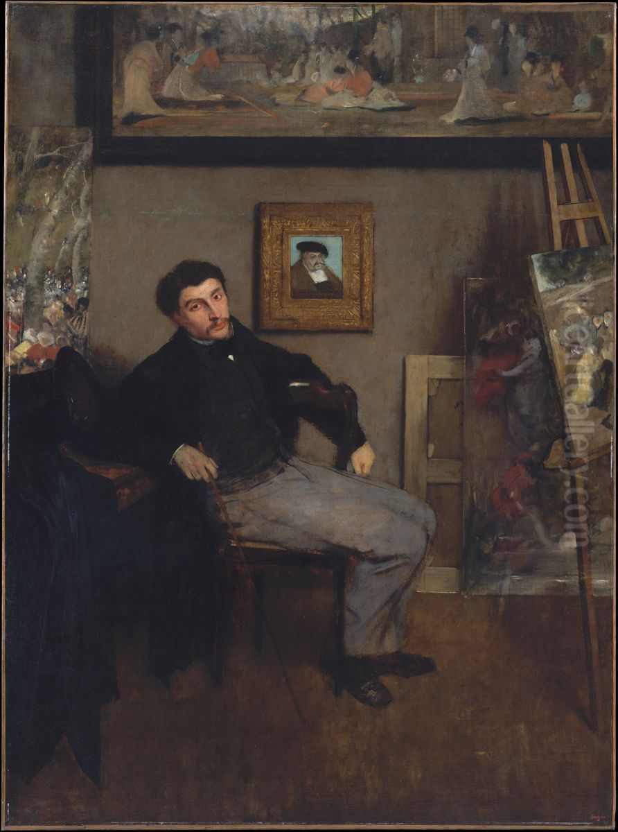 Portrait of James Tissot Oil Painting by Edgar Degas