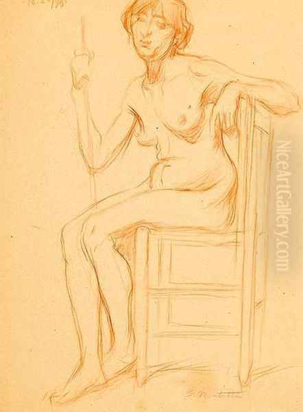 Academia Femenina Oil Painting by Segundo Matilla