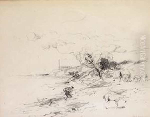 Paisaje Con Burros Oil Painting by Segundo Matilla