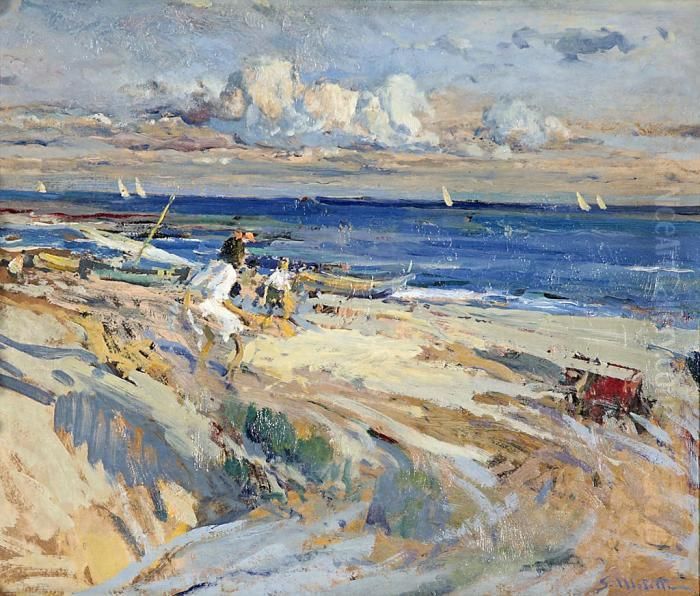 Una Playa Oil Painting by Segundo Matilla