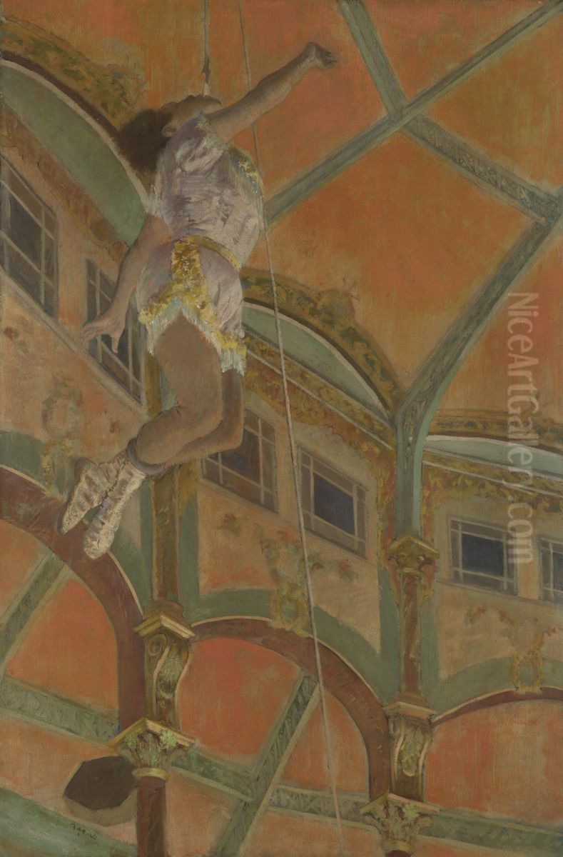 Miss La La at the Cirque Fernando Oil Painting by Edgar Degas