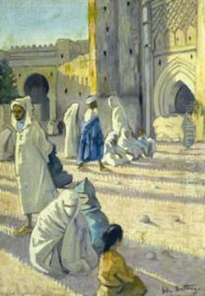 Scene Orientale Oil Painting by Gill Julien Matthey