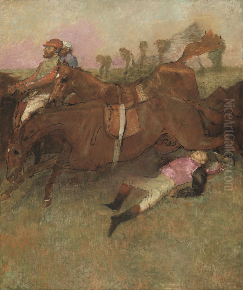 The Fallen Jockey Oil Painting by Edgar Degas
