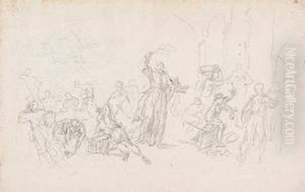 Christus Vertreibt Die Wechsler Aus Dem Tempel Oil Painting by Franz Anton Maulbertsch