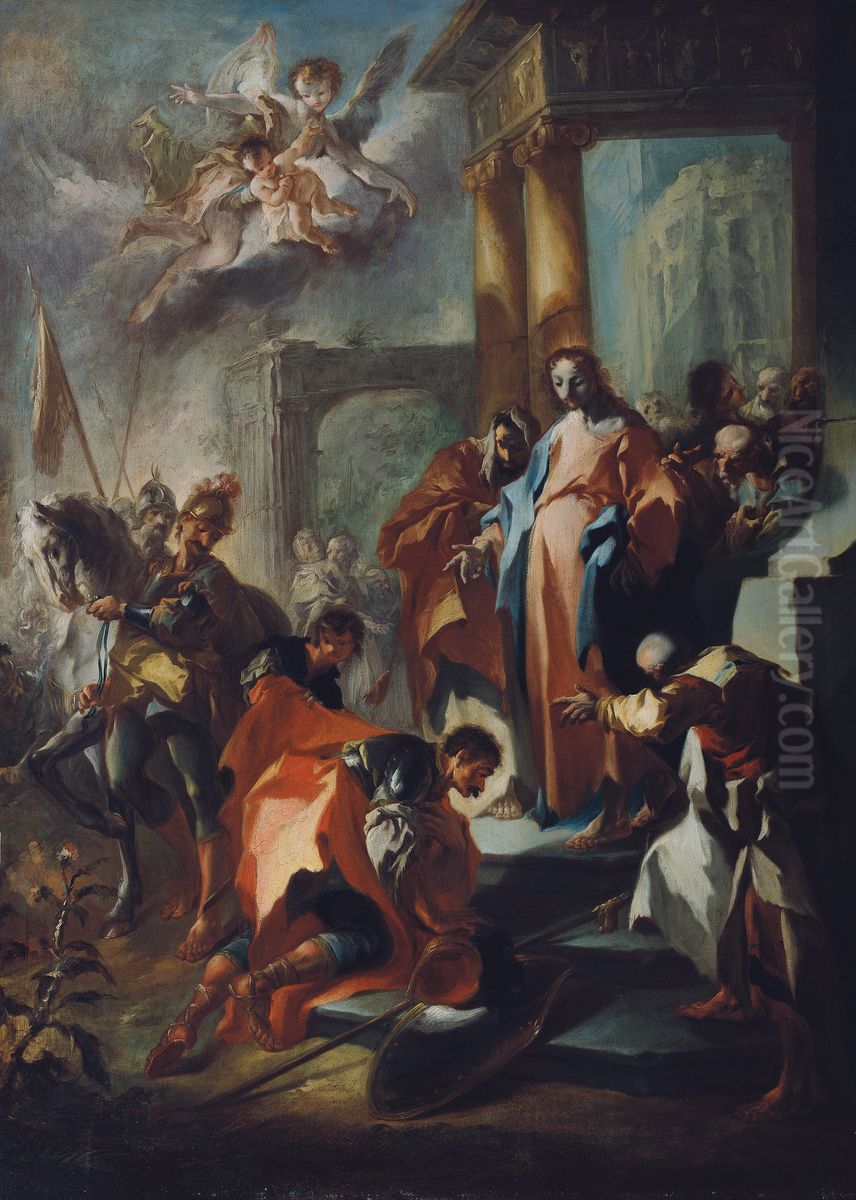 Christus Und Der Hauptmann Von Kapernaum Oil Painting by Franz Anton Maulbertsch