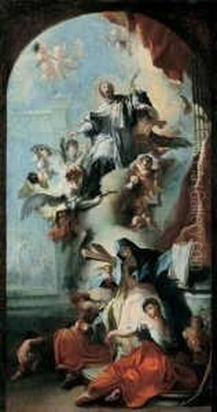 Die Himmelfahrt Des Heiligen 
Johannes Nepomuk, Des Schutzpatrons Von Bohmen. Entwurf Fur Ein 
Altarbild. Oil Painting by Franz Anton Maulbertsch