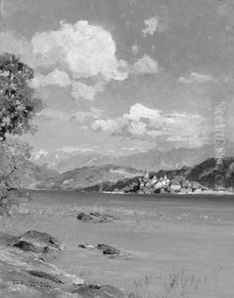 Rottach Egern. Rucks.
 Betitelt. Oil Painting by Hans Maurus