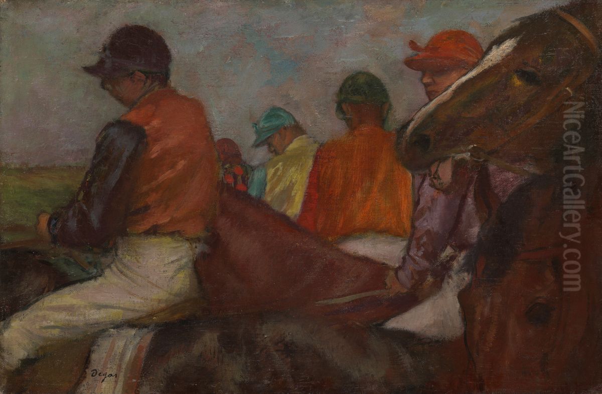 The Jockey Oil Painting by Edgar Degas