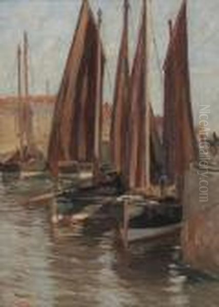 East Coast Harbour Oil Painting by John Mcghie