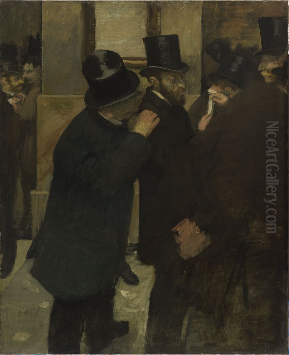 Portraits at the Stock Exchange Oil Painting by Edgar Degas