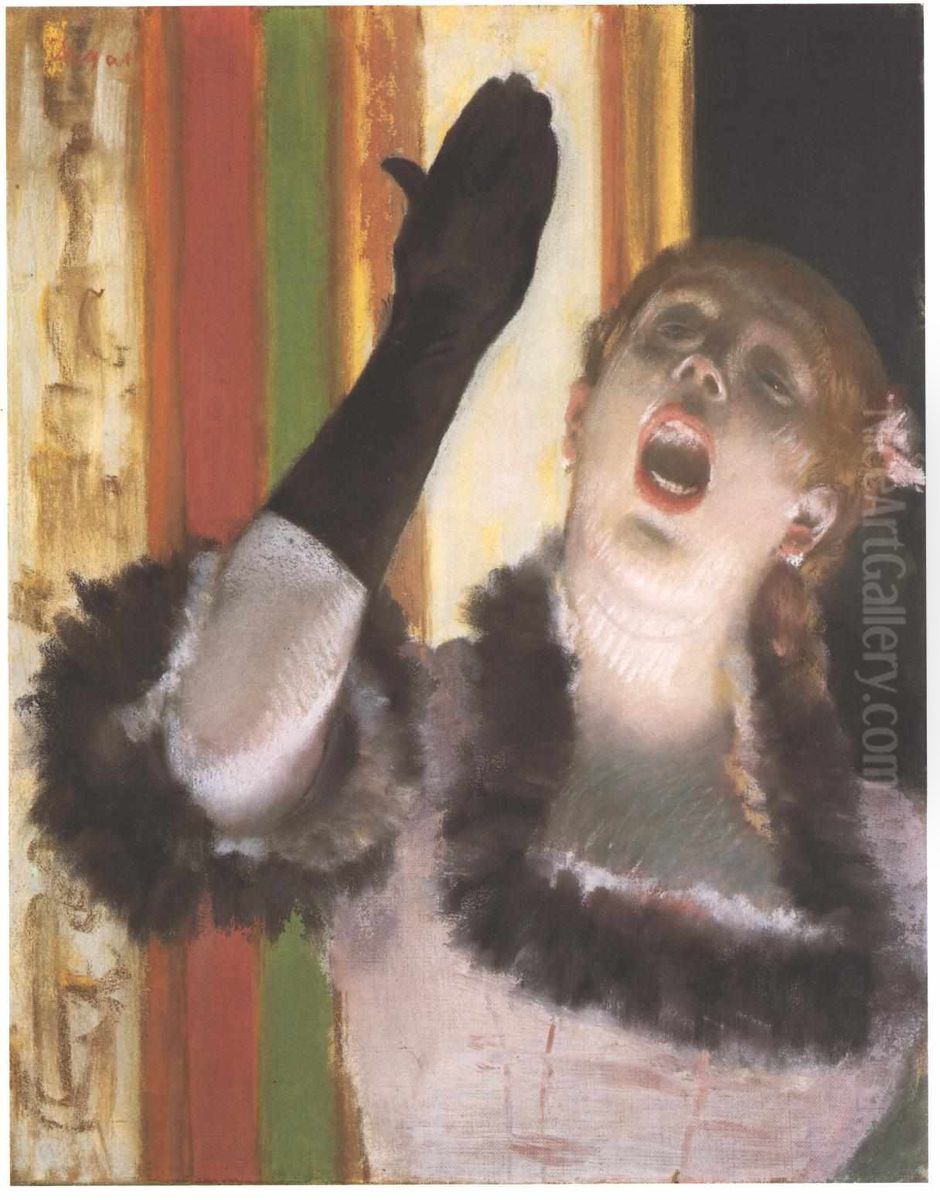 Singer with a Glove Oil Painting by Edgar Degas