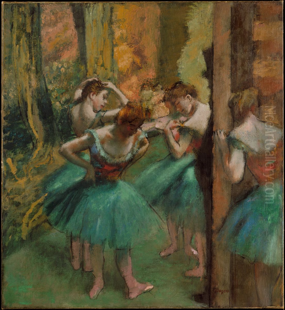 Dancers, Pink and Green Oil Painting by Edgar Degas