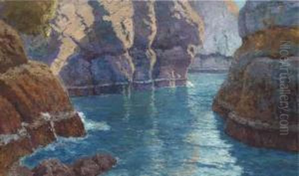 The Coast At Adria, Slovenia Oil Painting by Karl Mediz