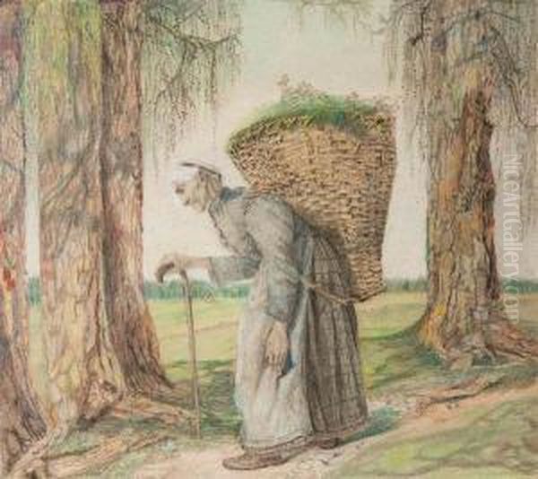 Bauerin Oil Painting by Emilie Mediz-Pelikan